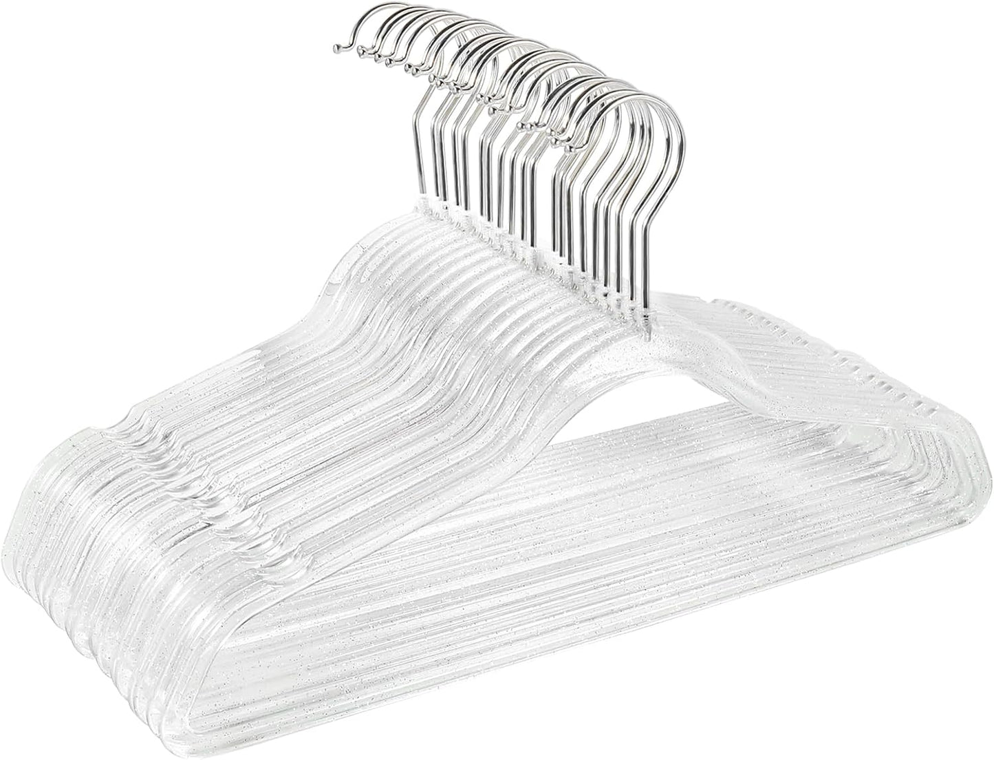 20 Perchas Plástico Transparente Antiderrap Para Ropa Bodas