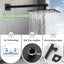 Grifo ducha negro mate acero inox 8pulg SP-90101-N