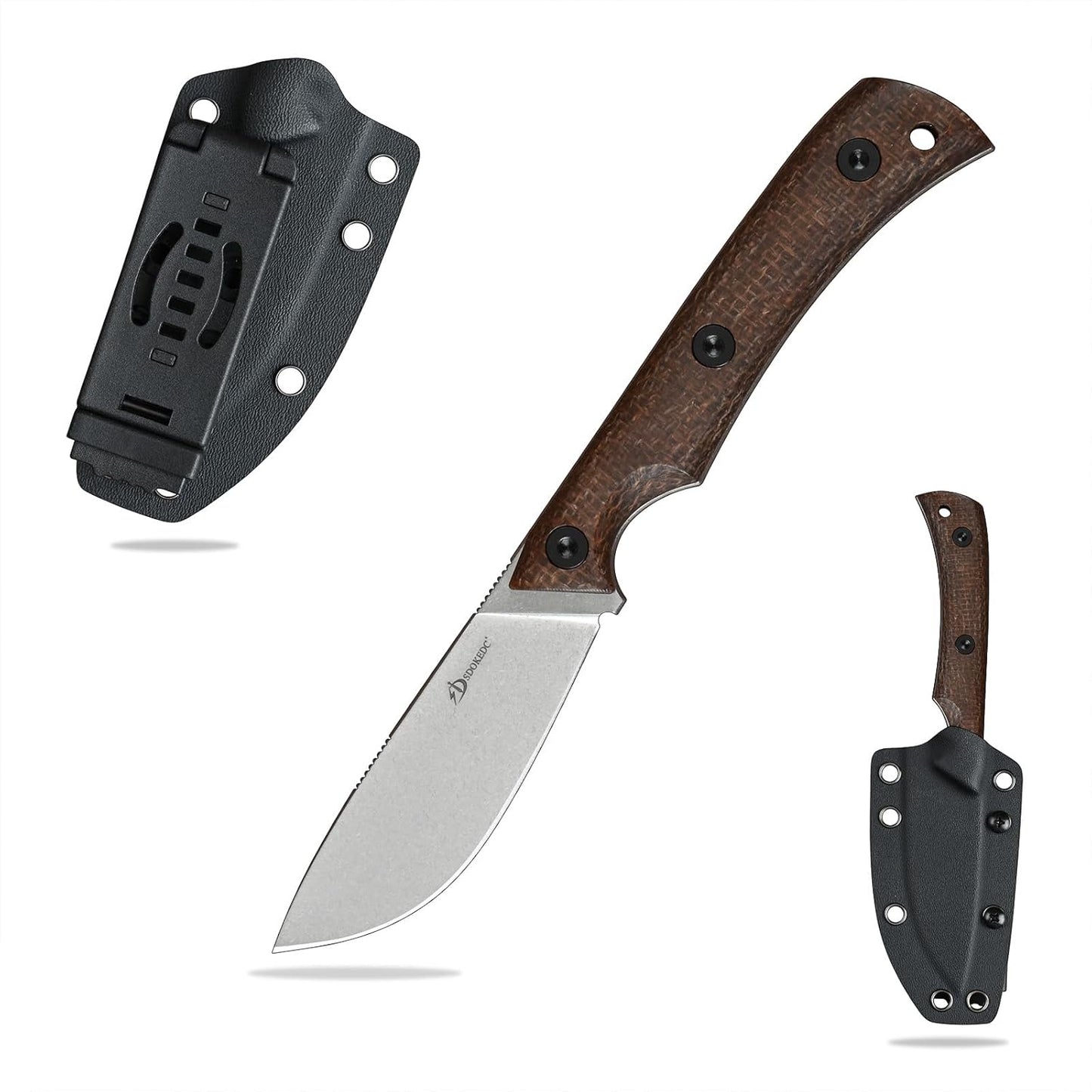 Cuchillo táctico DC53 acero micarta vaina kydex EDC