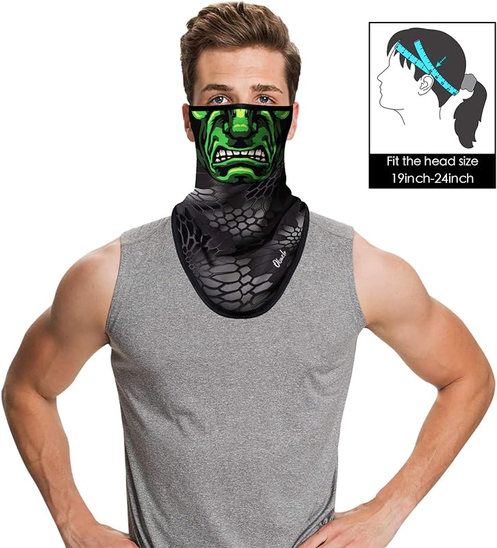 Bandana facial con bucles orejas transpirable cuello