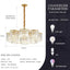 Lámpara techo dorada 8 luces cristal ajustable