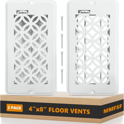 2 Cubiertas Ventilación Suelo 4x8pulg Ajustables Decorativas