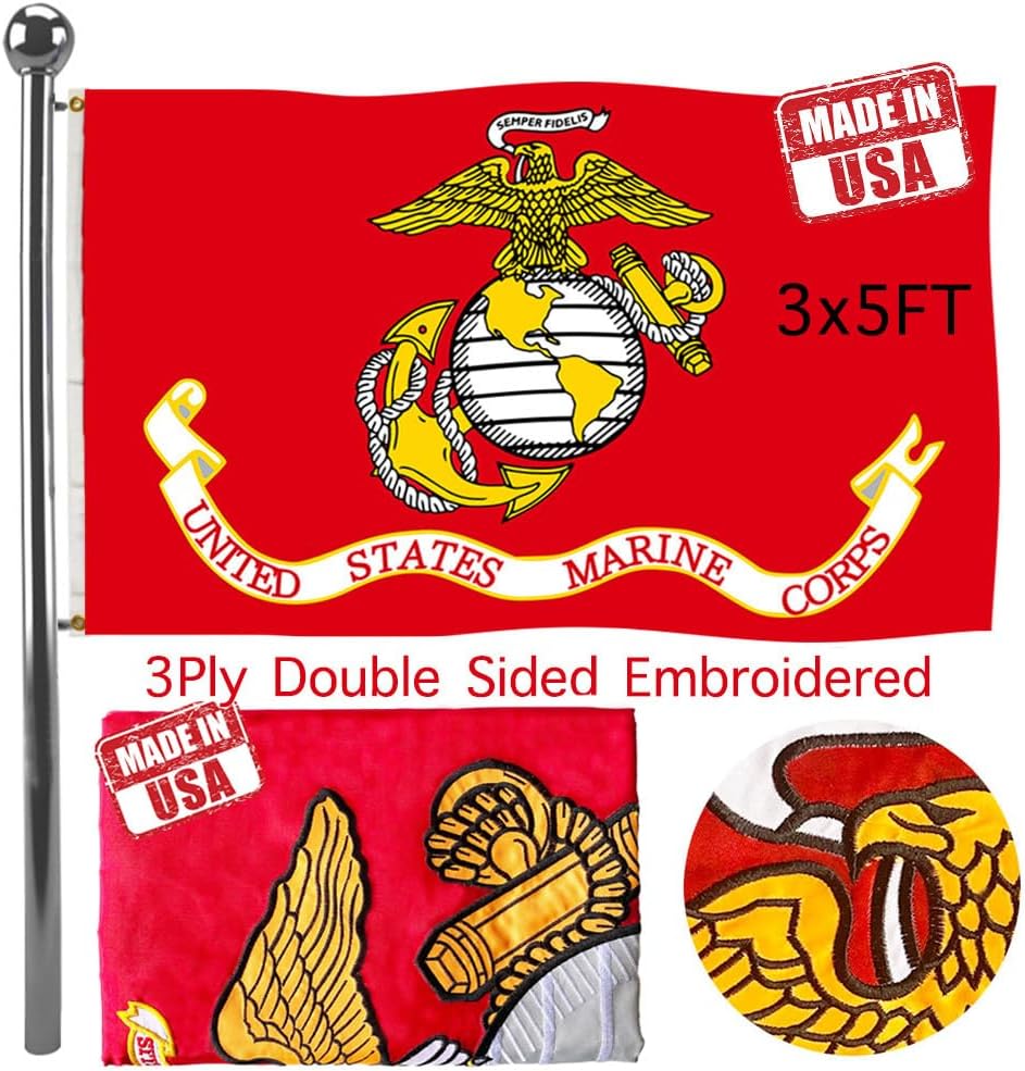 Banderas Cuerpo de Marines 3x5pulg nailon resistente doble cara