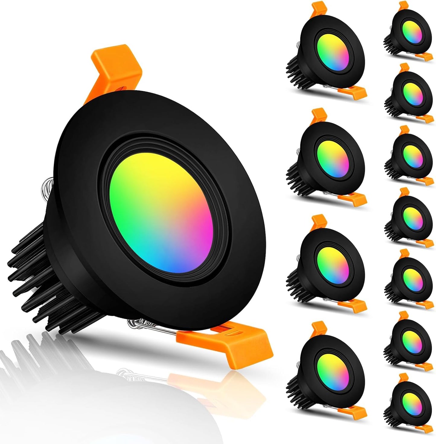 Lámpara LED empotrada 2pulg RGBCW 5W 120V controlador Alexa