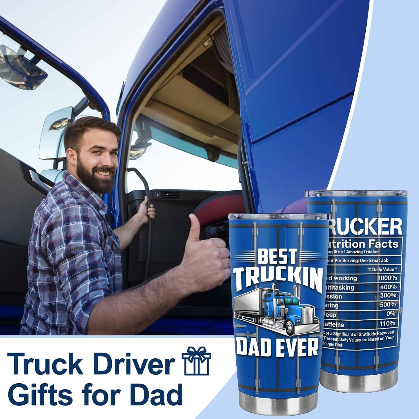 Vaso acero regalo para camioneros hombres papá día del padre