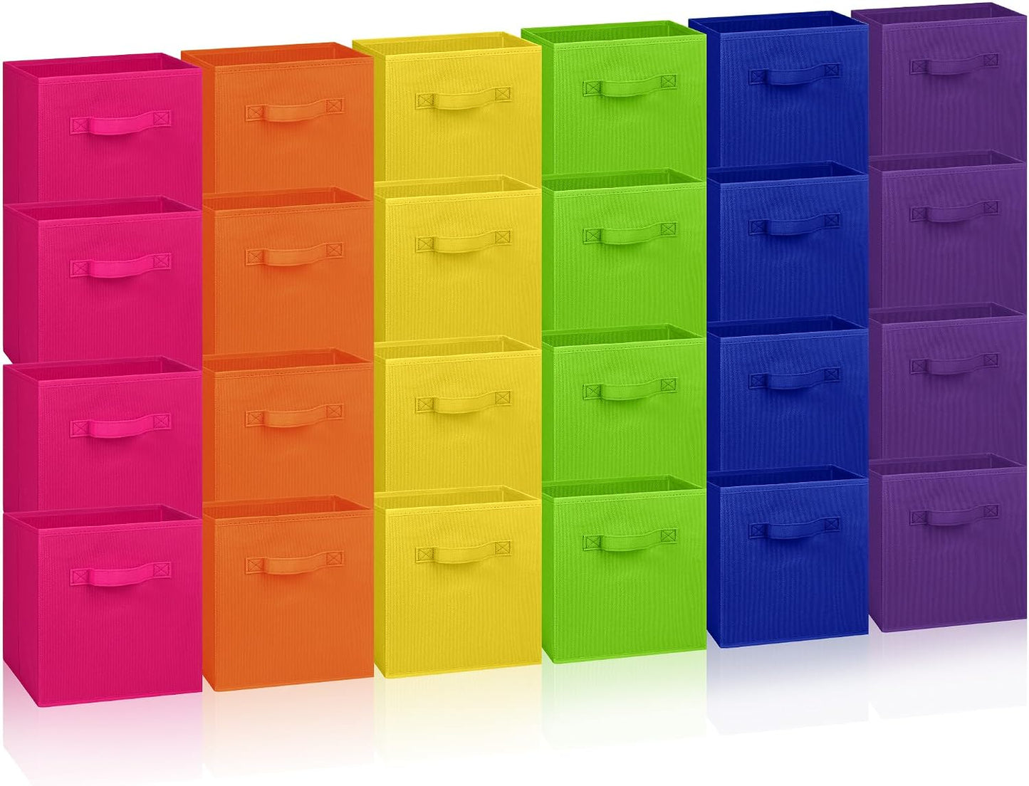 24 Cubos Almacenamiento Plegables 11" Tela Multicolor