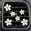 6 Clips Ventilación Coche con Margaritas Coloridas Blanco