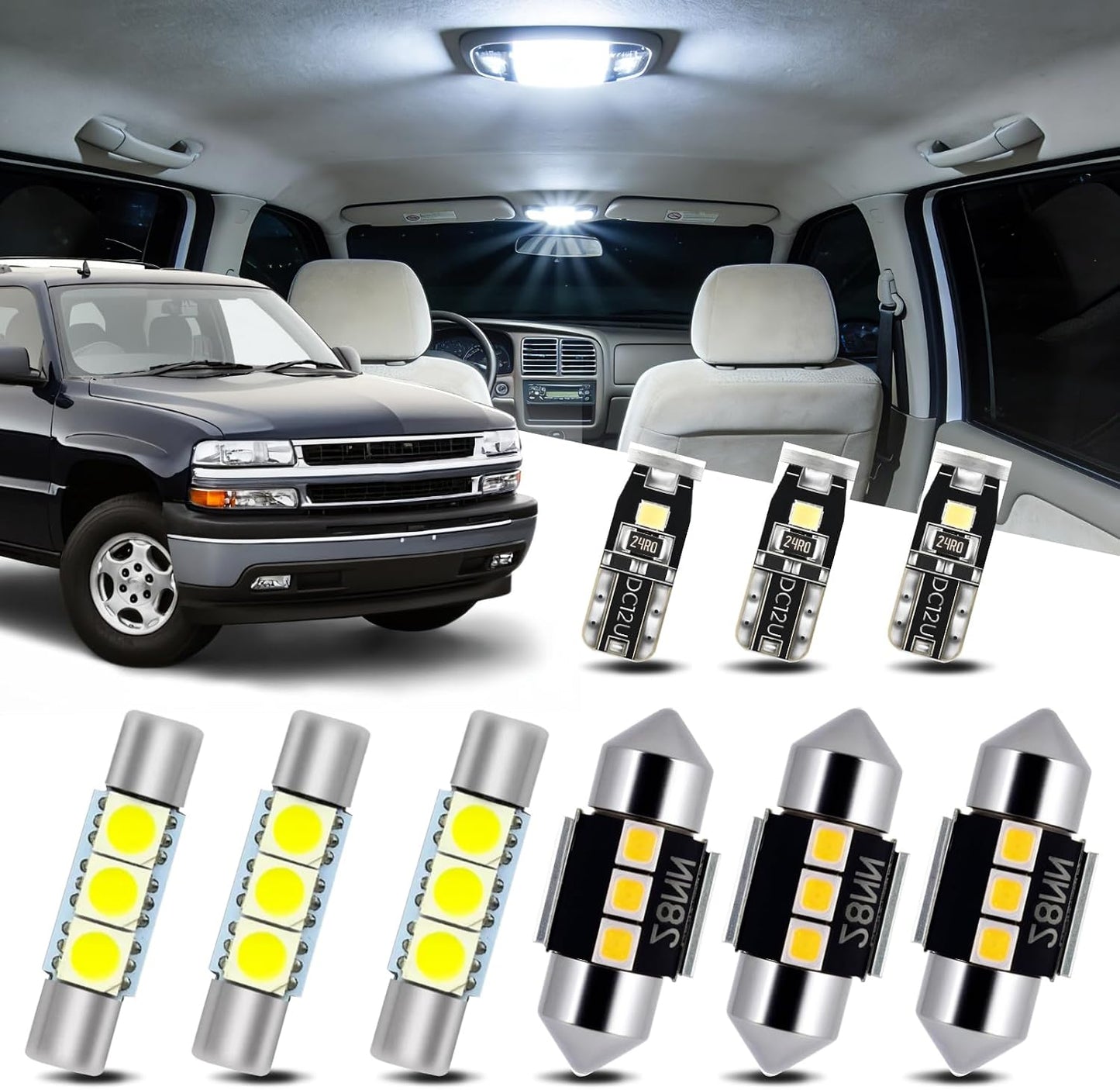 21 Luces LED 6000K Blanco para Chevy Tahoe/Suburban