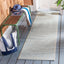 Alfombra lavable exterior Courtyard 2.3x6.7pies beige azul
