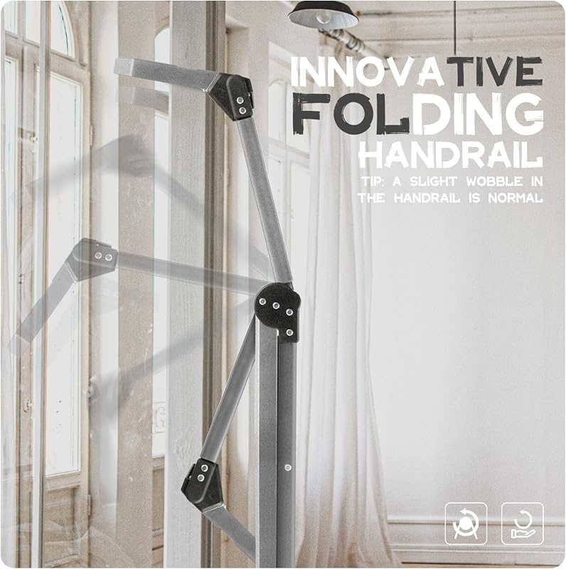 Escalera plegable acero 5 escalones 660lb con bandeja