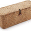 Cesta tejida rectangular con tapa para aperitivos y juguetes