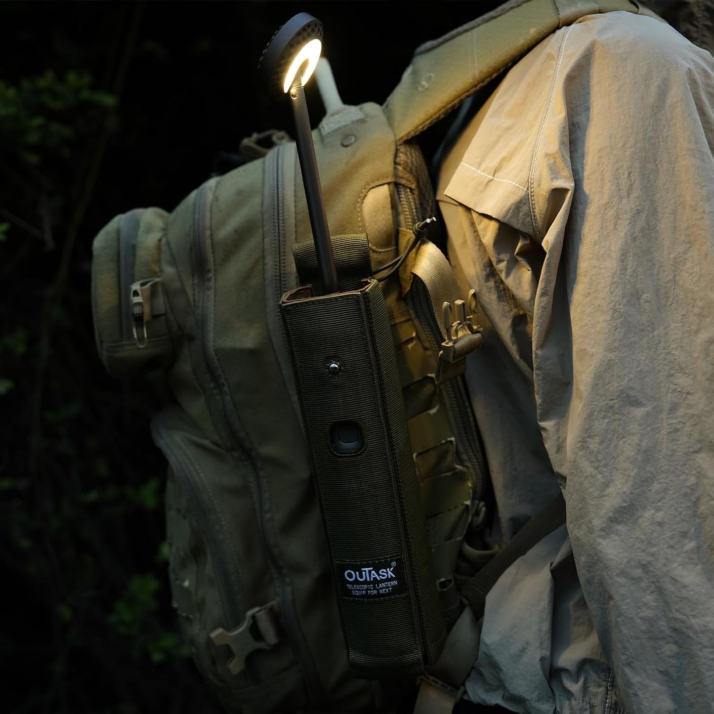 Accesorios linterna telescópica camping bolsa negro