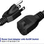 Cable extensión impermeable 3 clavijas IP57 1.5pies 20A