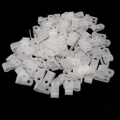 Abrazaderas tipo R nailon blanco 1/4"