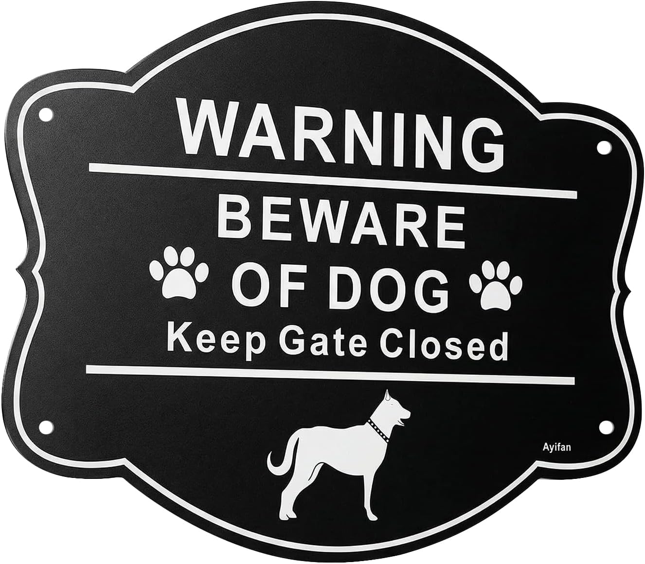 Letrero aluminio 10x8" Beware of Dog resistente UV puerta