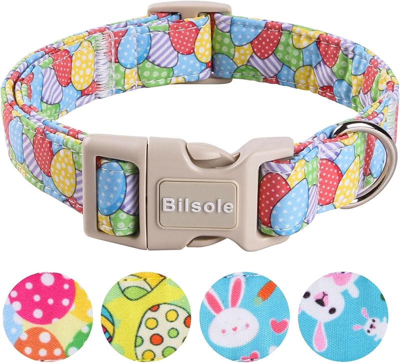 Collar Pascua para perros ajustable algodón hebilla rápida