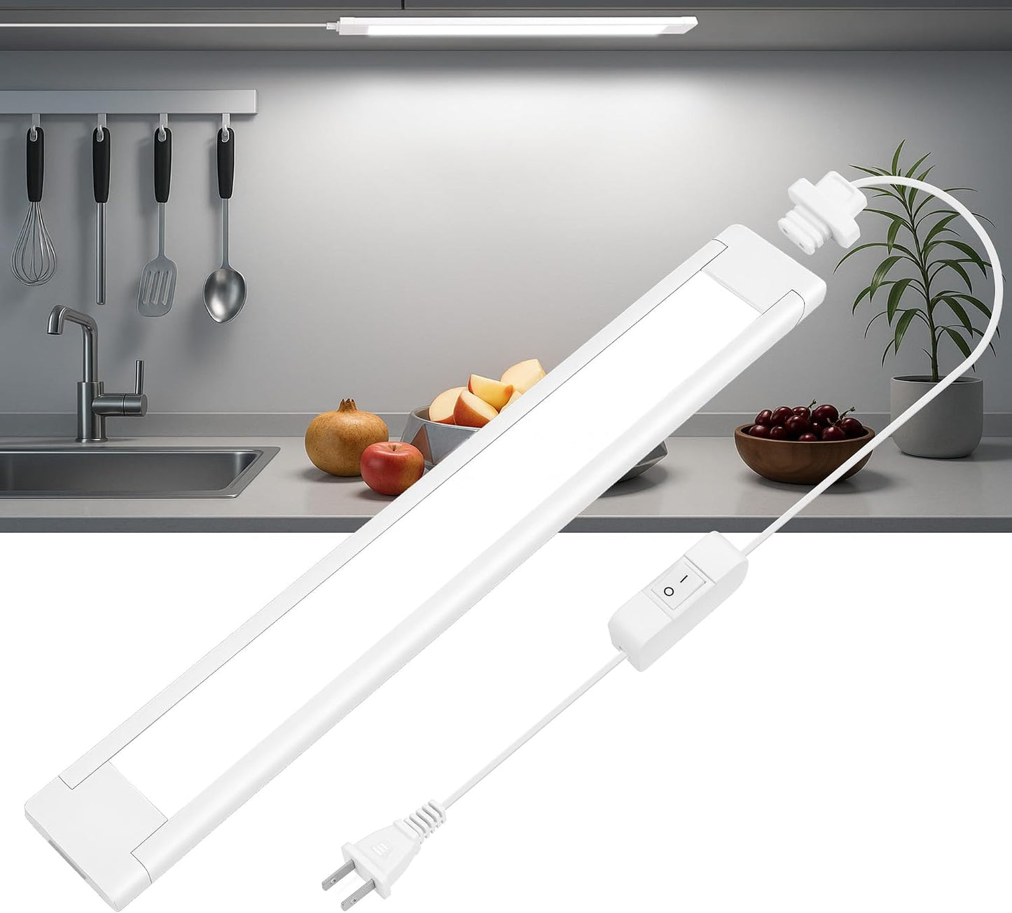 Barra luz LED 14pulg enlazable para armario cocina