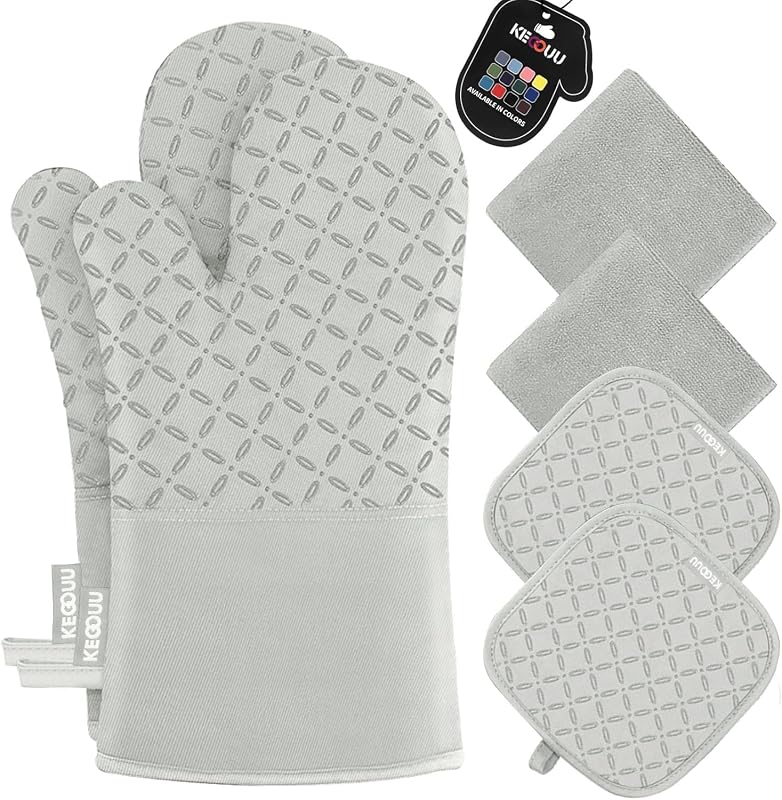 Manoplas cocina set 6 soportes ollas silicona