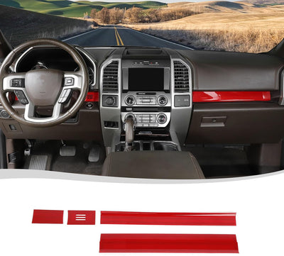 Funda panel consola Ford F150 15-20 ABS Rojo 4 Pzas