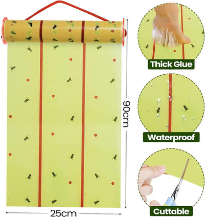 Trampas adhesivas para moscas 30pies amarillo 10uds