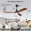 Ventilador techo 60pulg madera negro con luces control