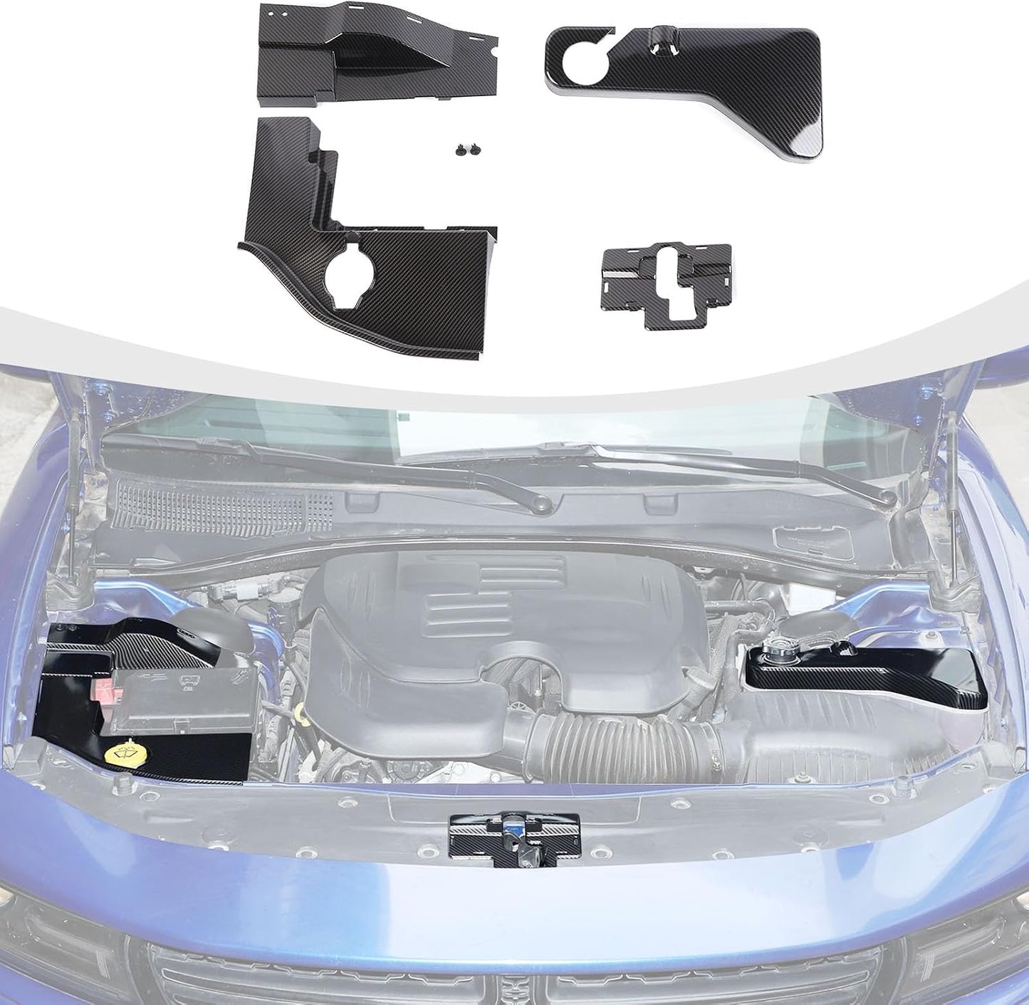 4 Cubiertas antipolvo capó Dodge Charger 11-23