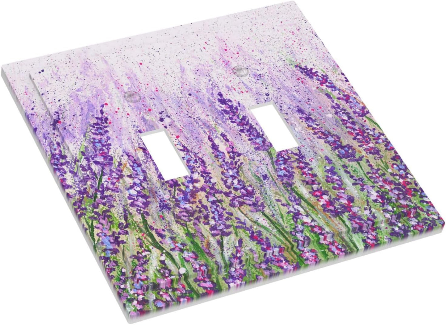 Placa interruptor doble palanca 2 bandas lavanda