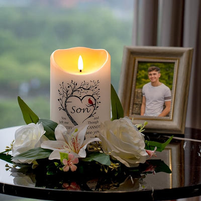 Vela conmemorativa sin llama luz LED cera real control remoto