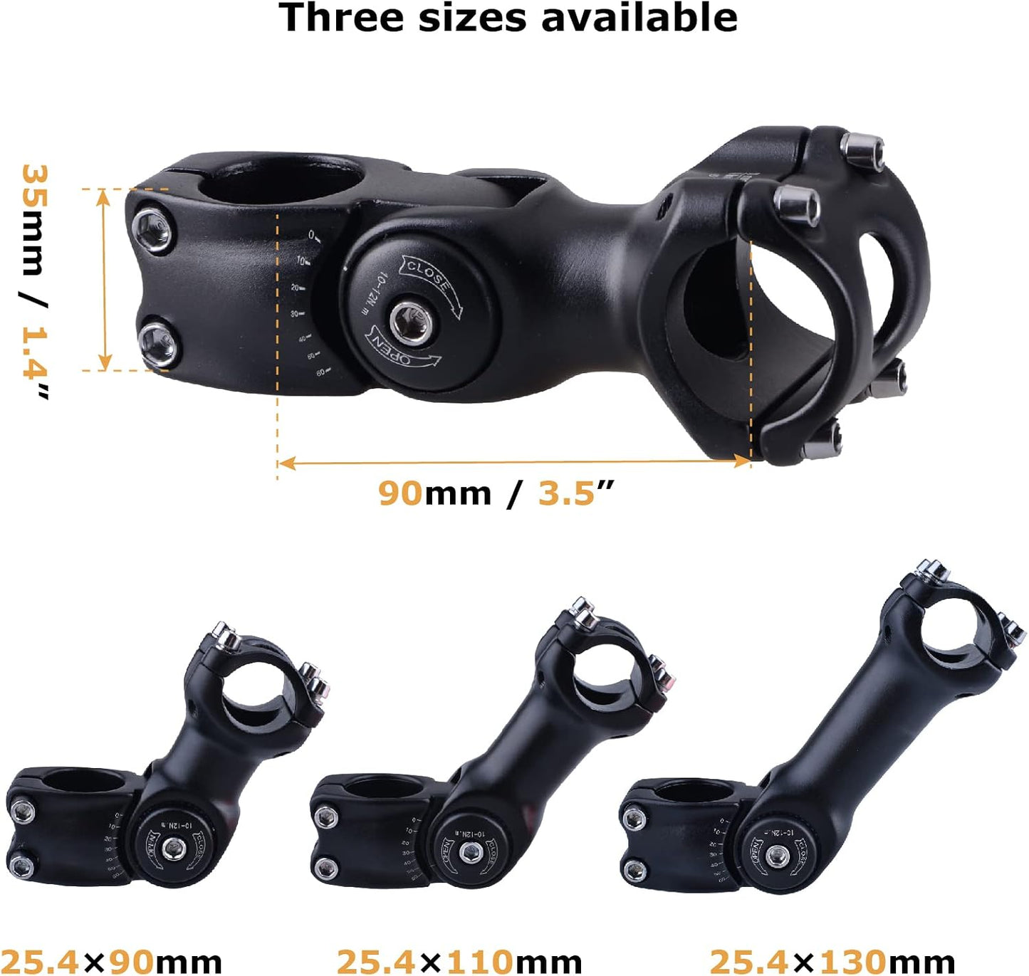 Vástago manillar bicicleta MTB 2.756-5.118pulg