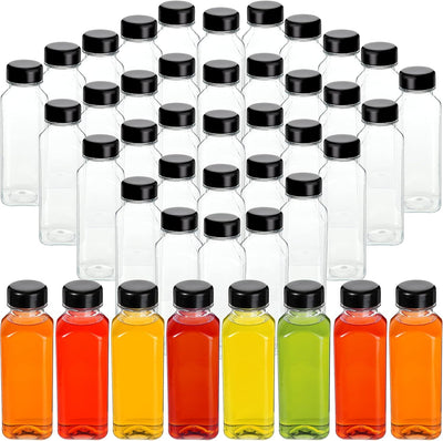 48 Botellas Plástico Reutilizables 12oz para Jugo Té Leche