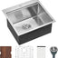 Fregadero barra cocina 21x20" acero inox cepillado plata