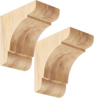 2 Soportes Madera para Estantes 3.5x5.5pulg Pintable con Gancho