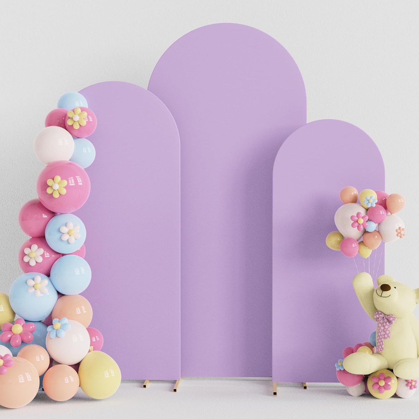 Funda arco boda 4-6ft color lavanda ajustada set 3