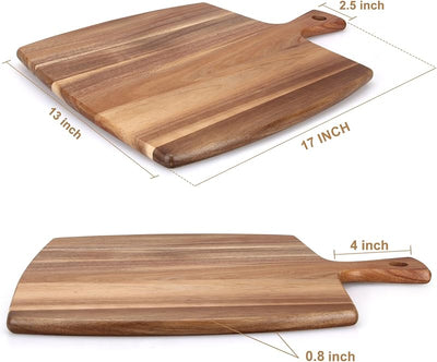 Tabla cortar acacia 17x13pulg con asa para carnicero