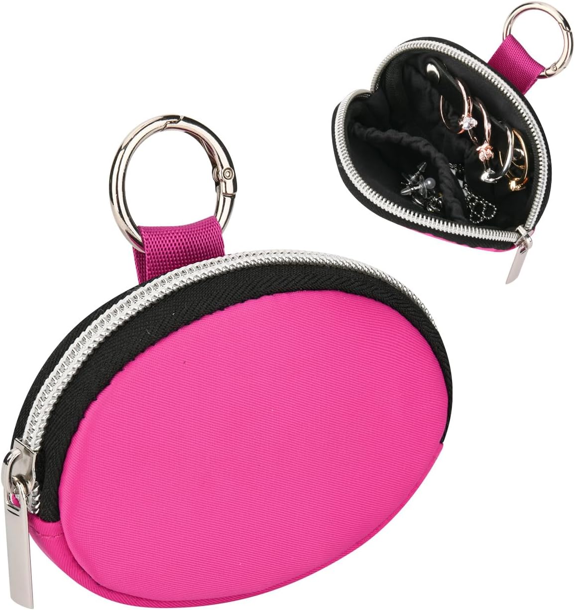 Estuche joyas viaje con llavero rosa