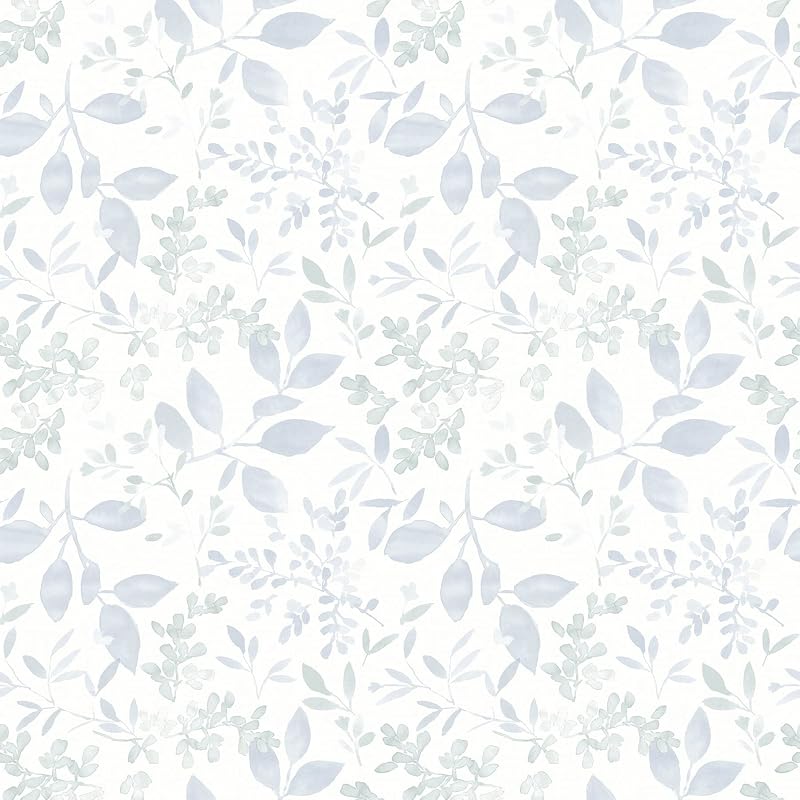 Papel tapiz botánico color azul claro