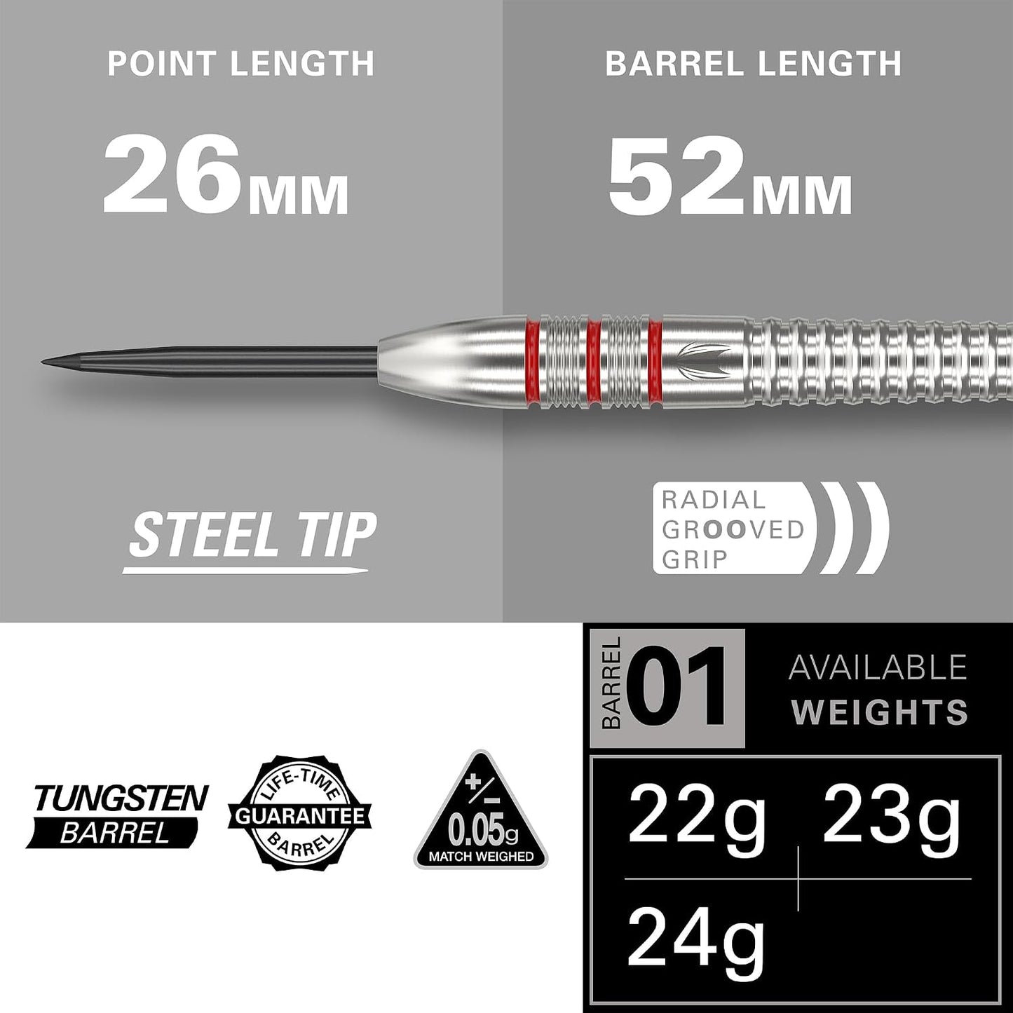 Set Dardos Tungsten Acero 9 Pro Grip con Billetera