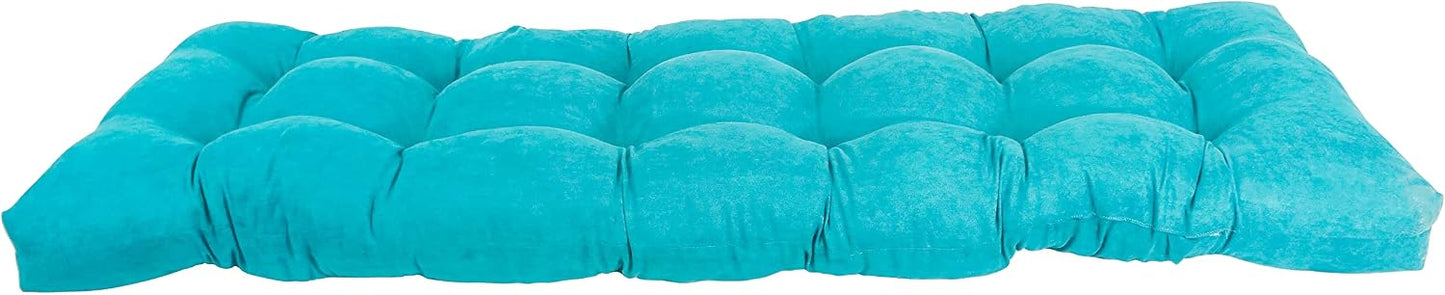 Cojín banco microgamuza 60x19pulg azul aguamarina