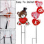 Decoración San Valentín 2 carteles estacas metal corazón oso