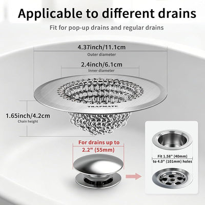 Atrapapelos ducha bañera 4.4pulg antideslizante