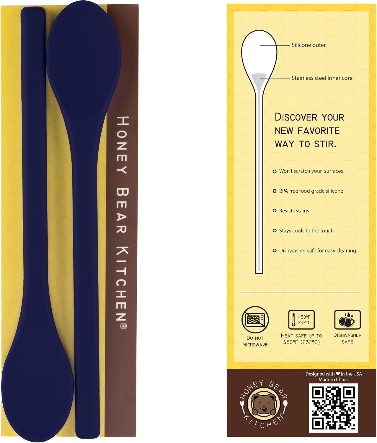 Agitador silicona café té set 2 color indigo