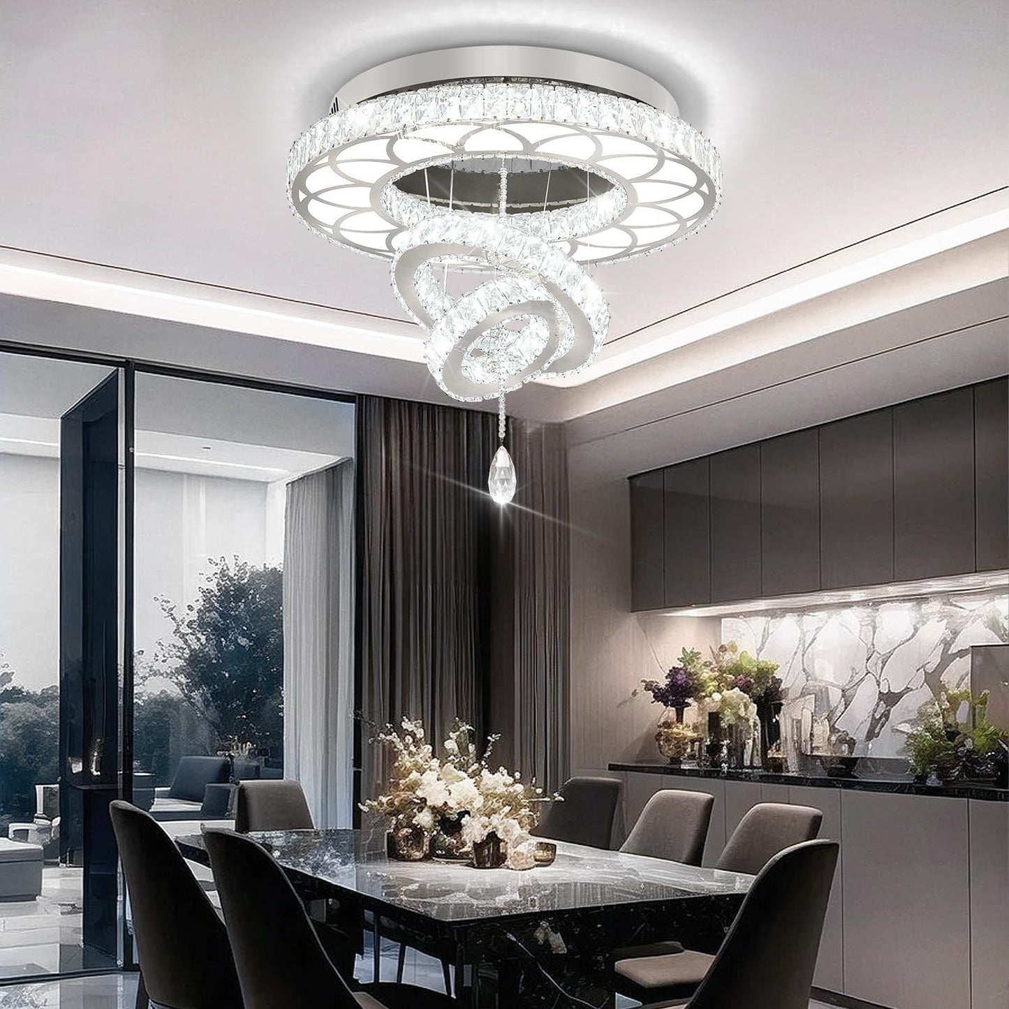 Candelabro cristal 24pulg para comedor y sala