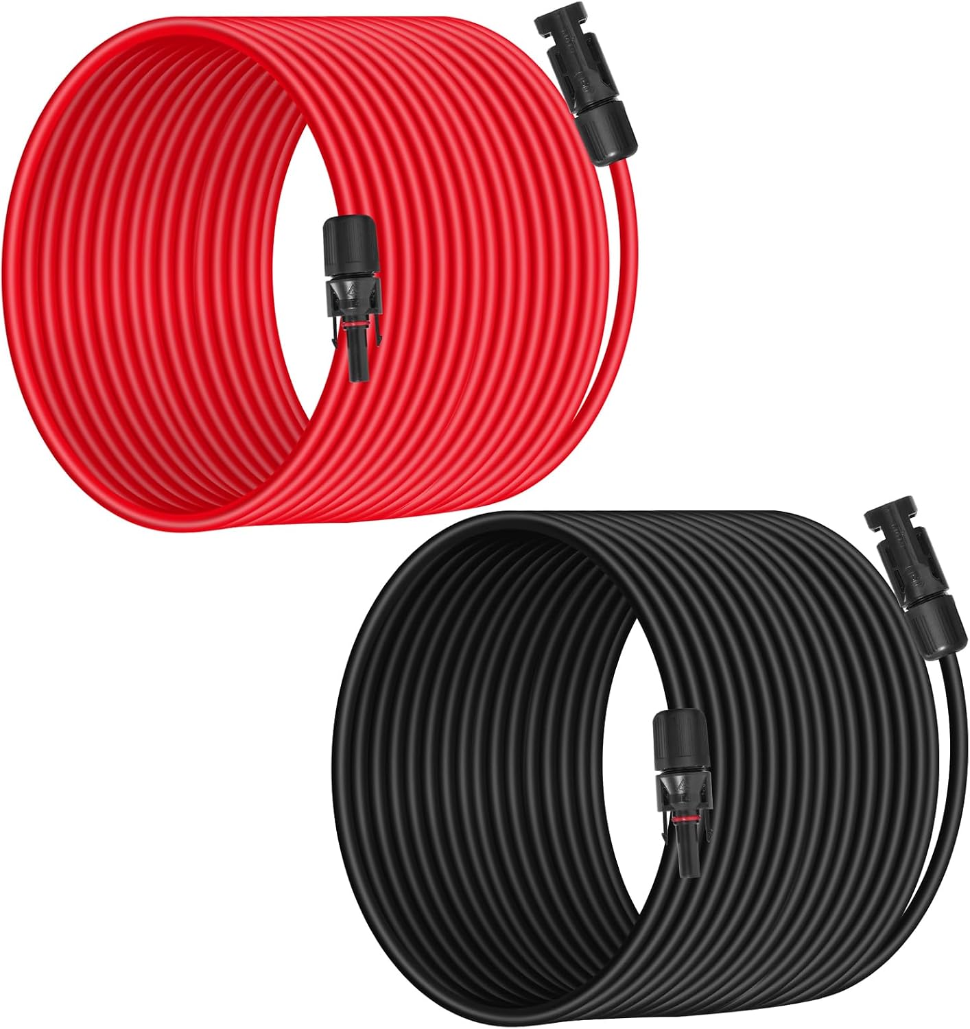 Cable extensión solar 10 AWG 20ft negro rojo resistente