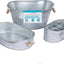 Set 3 Pzas Tina Galvanizada para Bebidas con Asas Madera