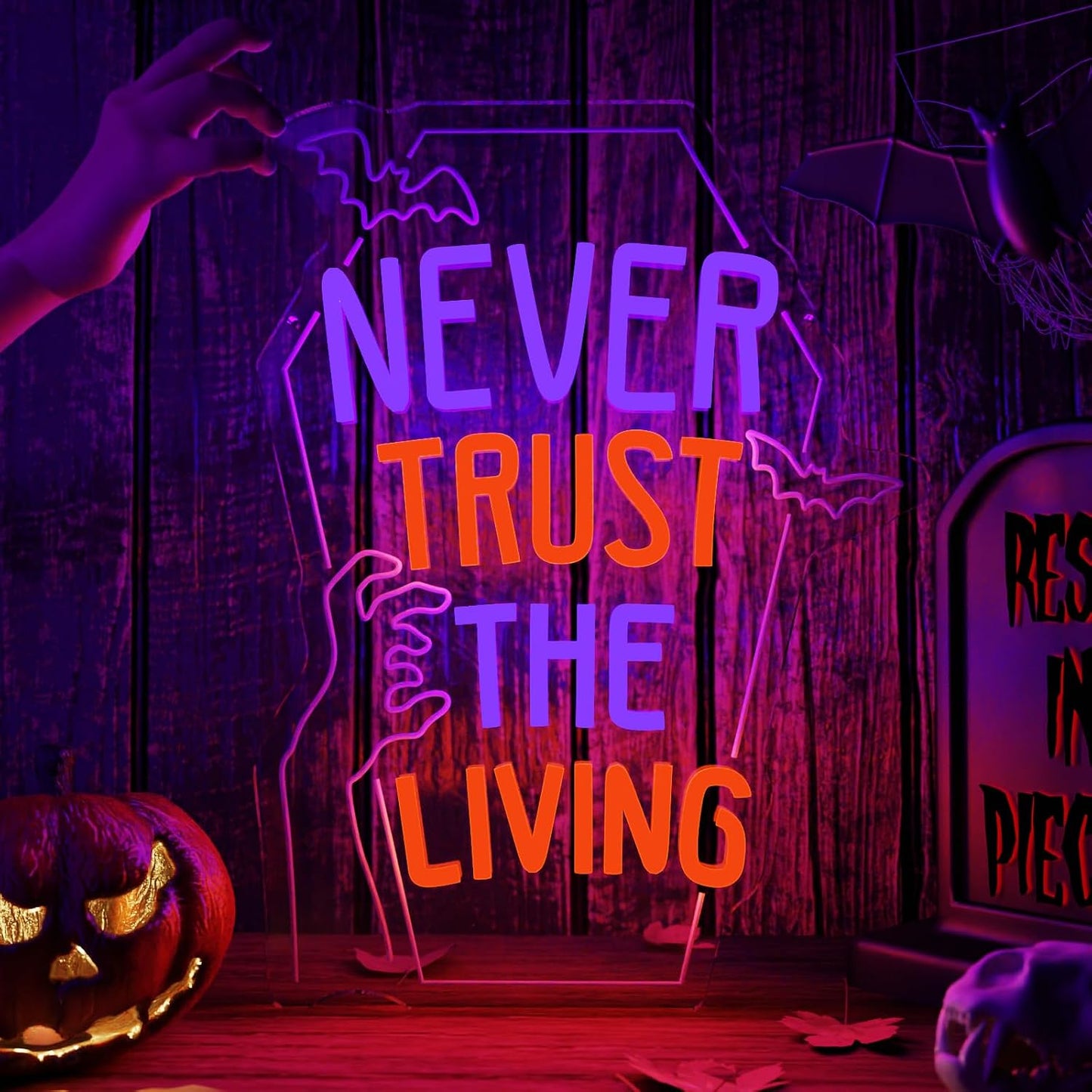 Letrero neón LED atenuable Halloween dormitorio