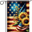 Bandera patriótica verano con girasoles 12x18pulg jardín