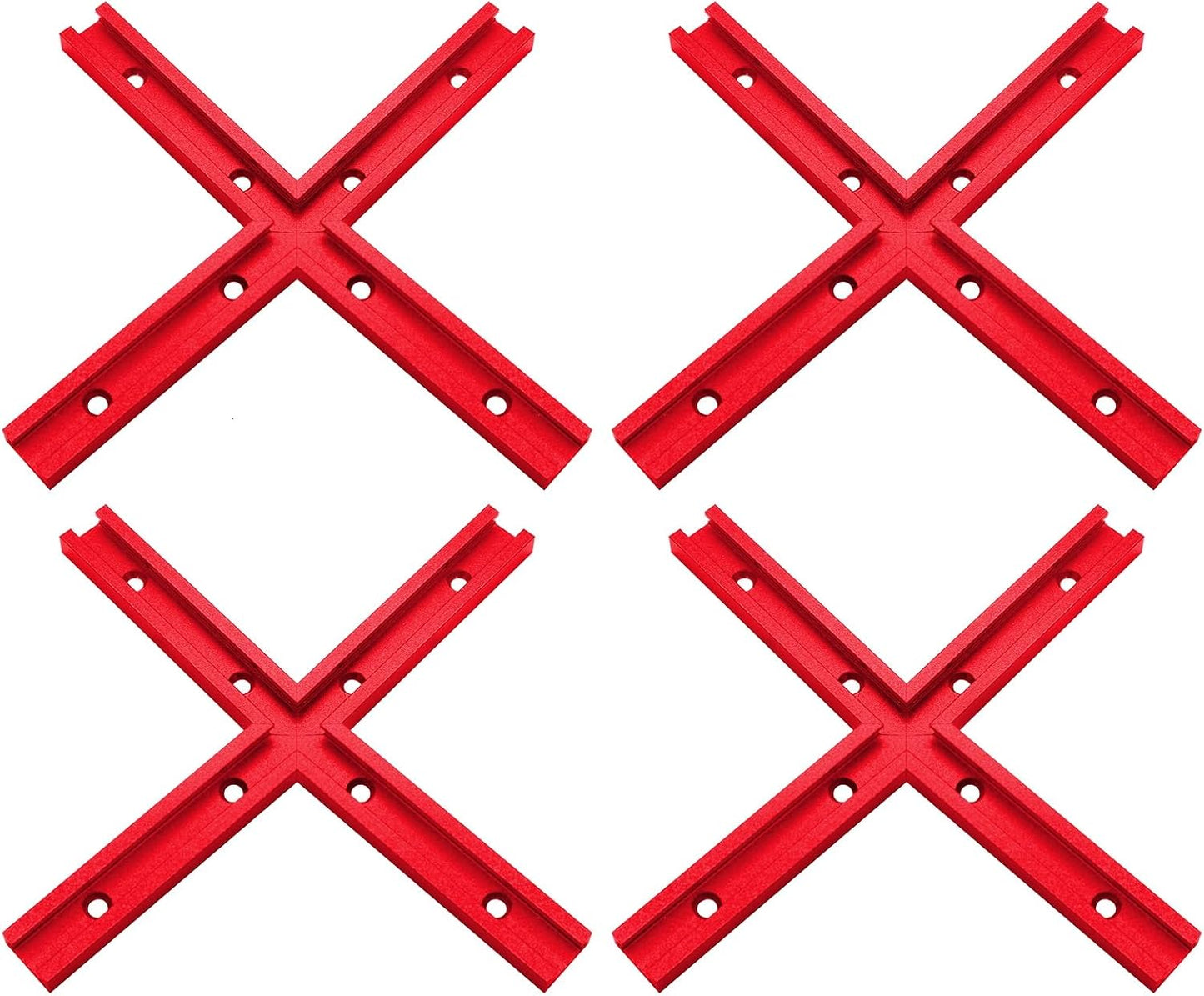 4 Set T-Track Intersección Kit Rojo Carpintería Universal