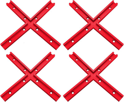 4 Set T-Track Intersección Kit Rojo Carpintería Universal