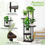 Soporte madera 5 niveles para plantas estante metal negro