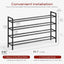 Estante organiz. zapatos 4 niveles ajustable 46-112cm metal